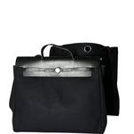Hermes Black Toile Herbag 39 Handbag