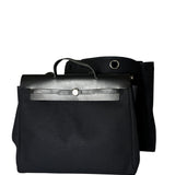 Hermes Black Toile Herbag 39 Handbag