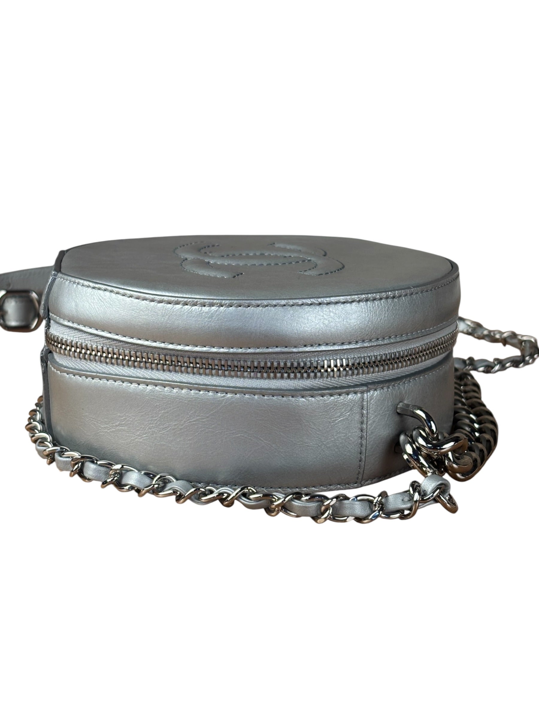 Chanel Silver CC Round as Earth Chain 2Way Bag (Authentic Limited Edition Sample)