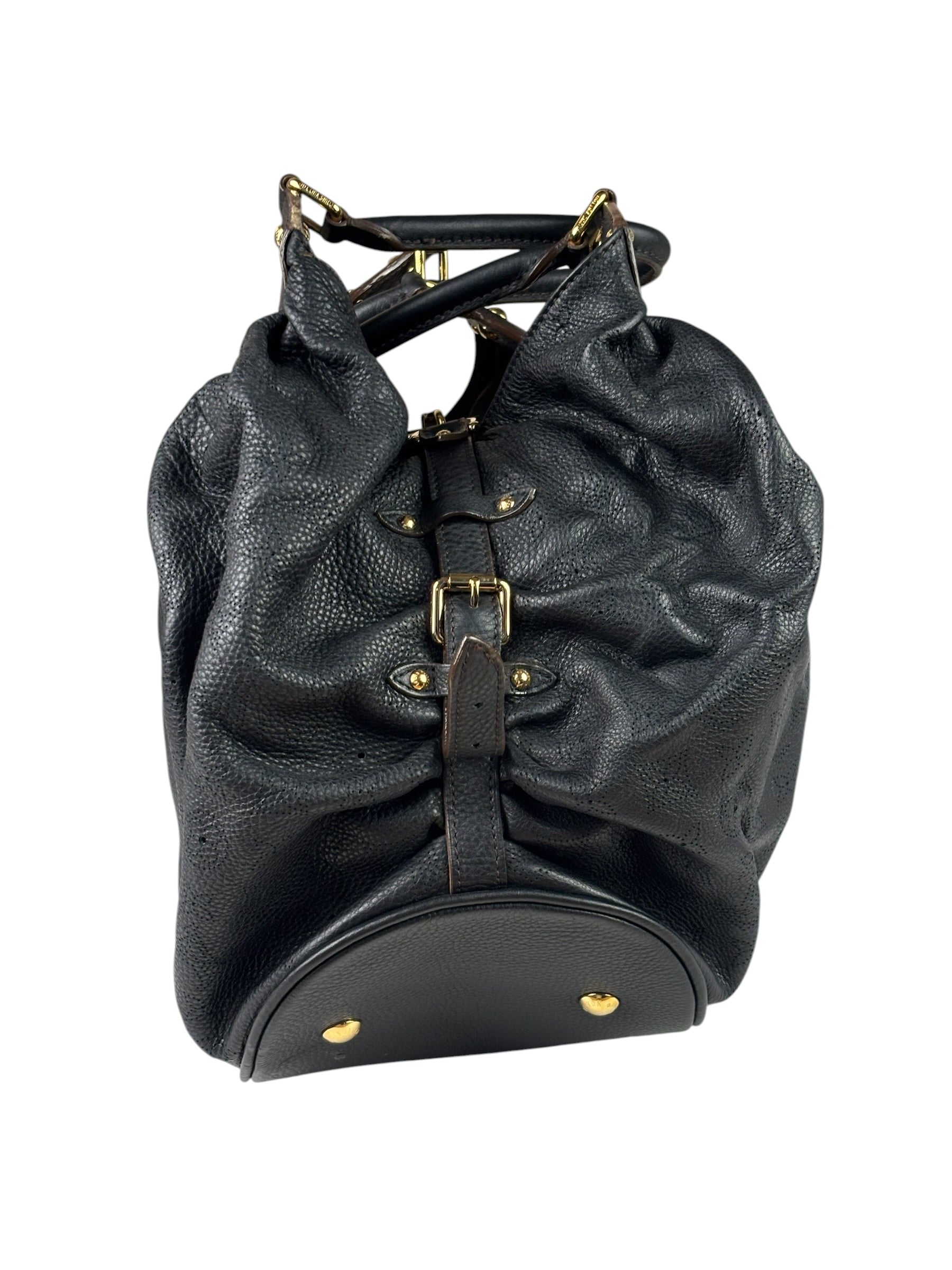 Louis Vuitton Black Calfskin Mahina XL Hobo Bag