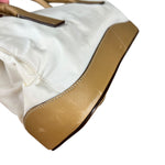 Prada Vintage White/Brown Top Handle Bag