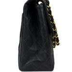 Chanel Black Quilted Leather Jumbo Flap Bag 1995