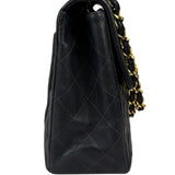Chanel Black Quilted Leather Jumbo Flap Bag 1995
