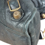 Balenciaga Black Leather Giant Gold City Two-Way Bag 21