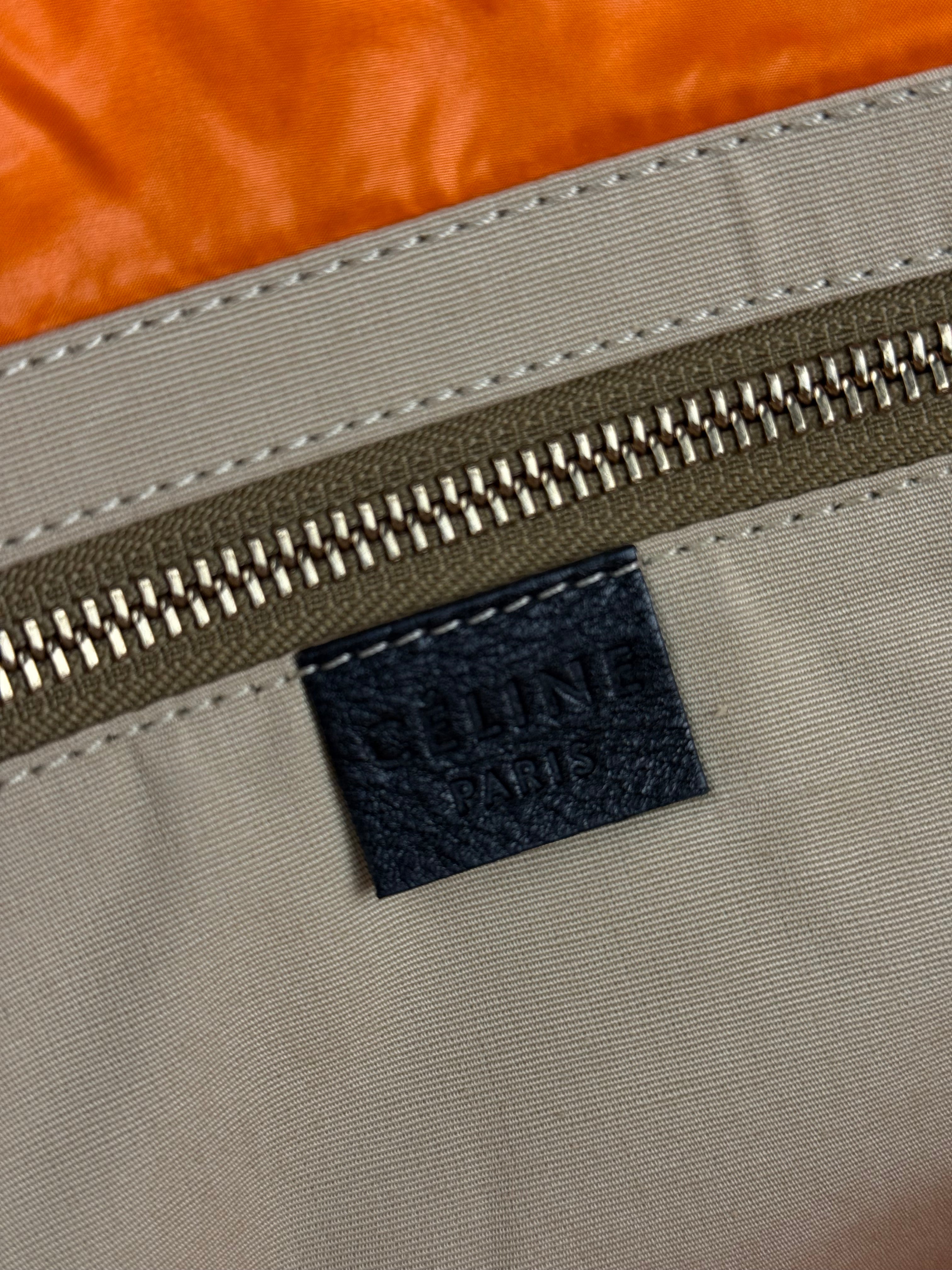 Celine Vintage Green Nylon Puffer Handbag