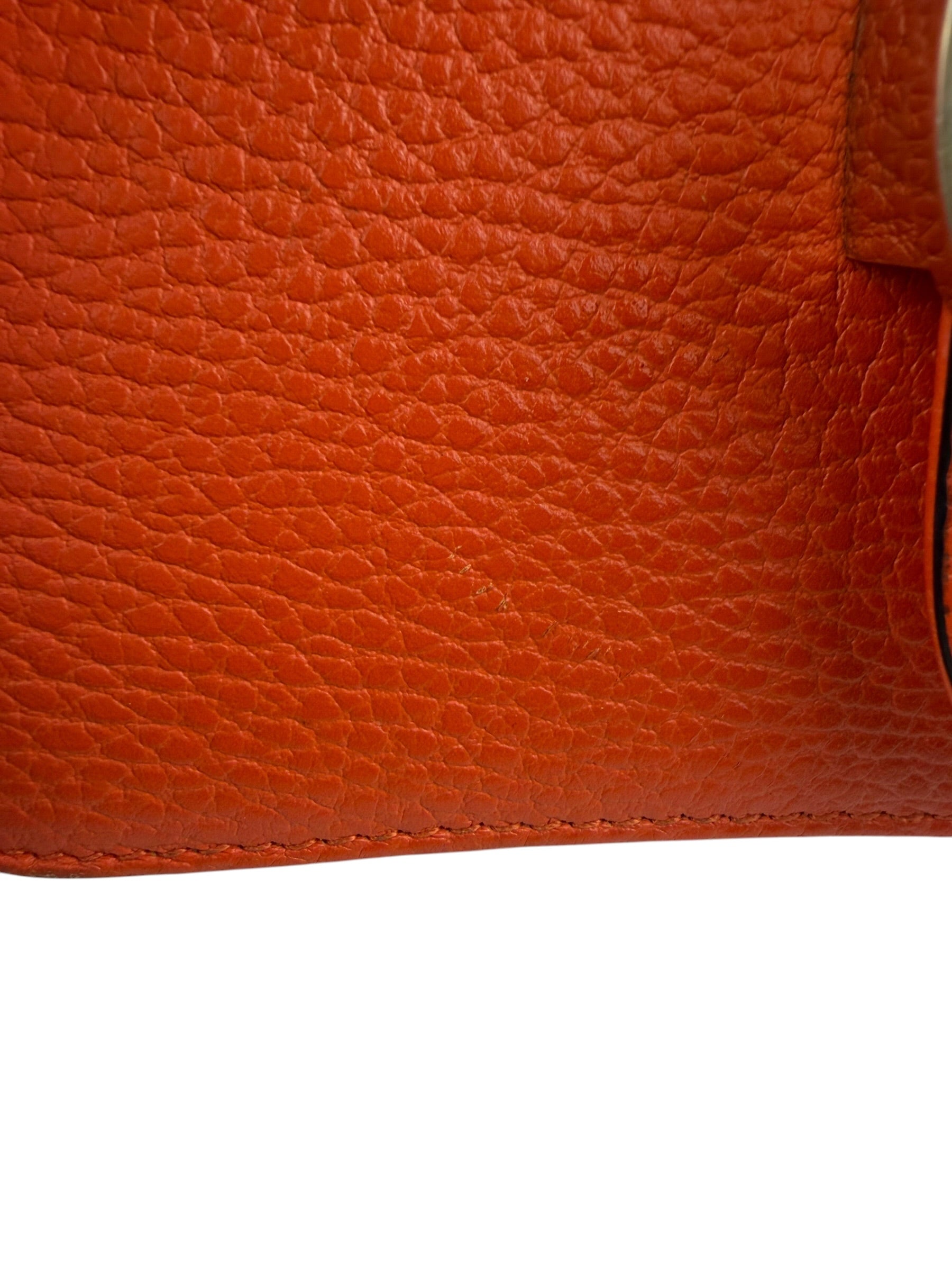 Gucci Orange Leather Small Dollar Interlocking G Shoulder Bag