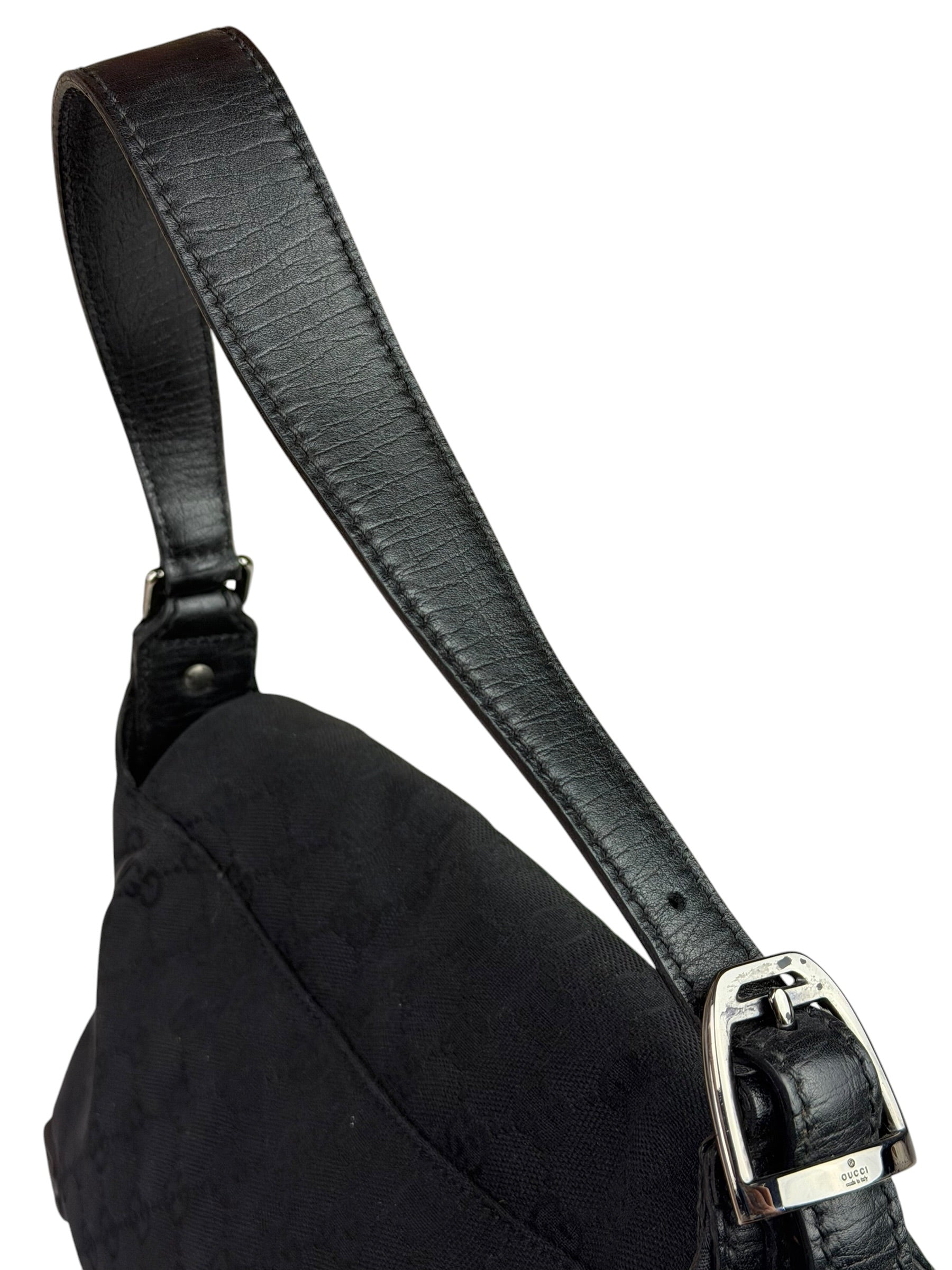 Gucci GG Vintage Black Horsebit Flap Shoulder Bag