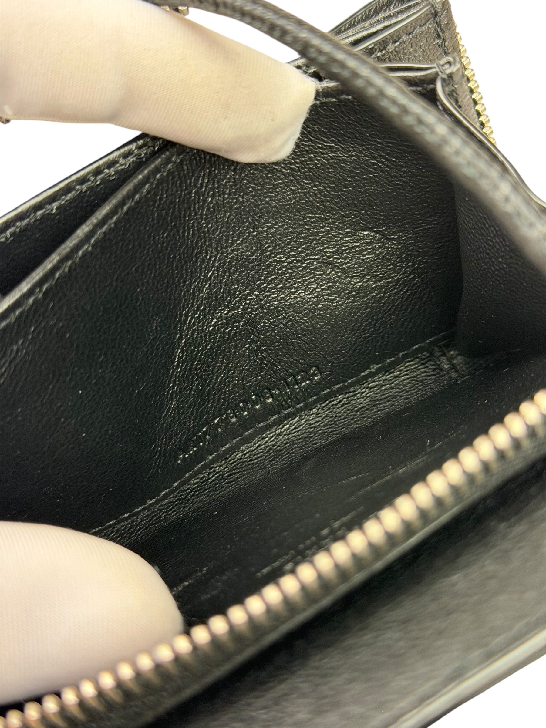 Yves Saint Laurent Black Leather Paris Lanyard Wallet