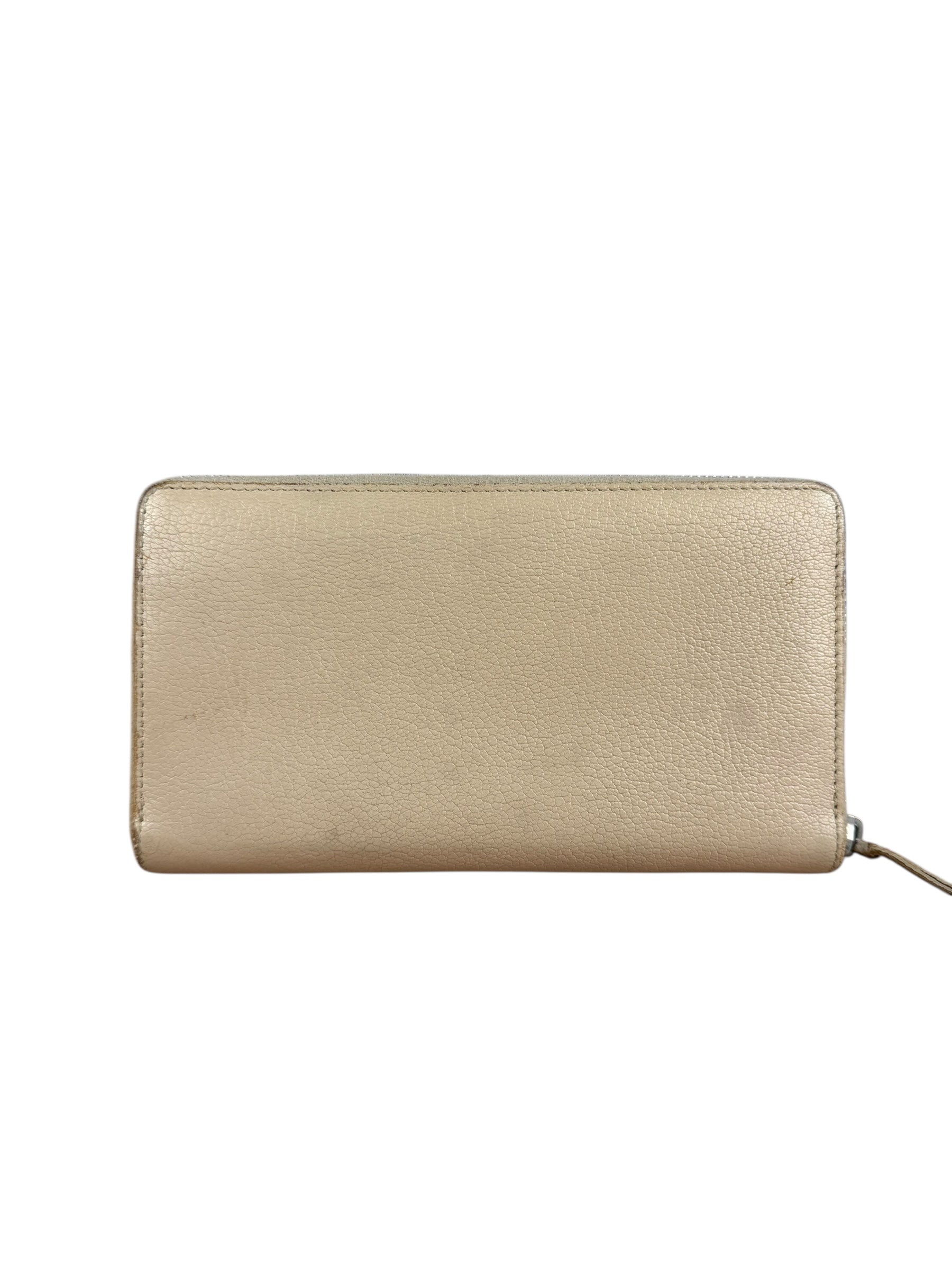 Balenciaga Beige Moto Zippy Wallet