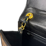 Chanel Black Lizard Leather Envelope Flap Bag 1986