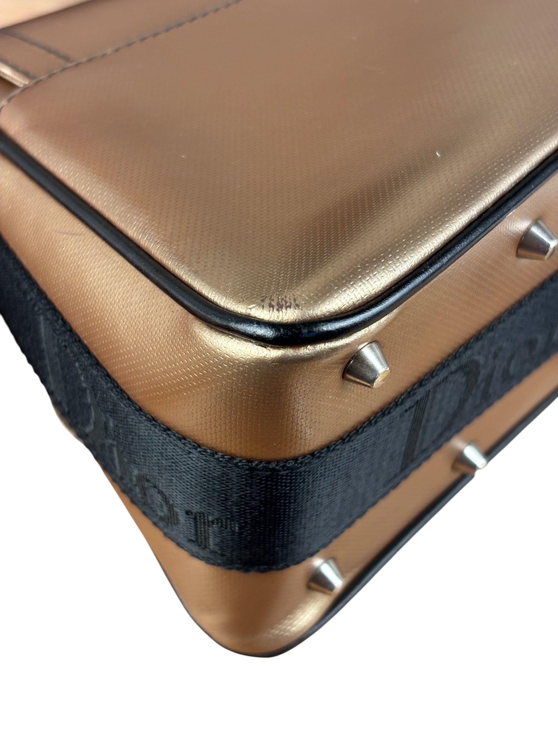 Christian Dior Bronze Coated Canvas Hardcore Shoulder Bag