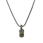 Christian Dior Silver-Tone Snake Chain Crystal-Pave Pendant Necklace
