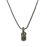 Christian Dior Silver-Tone Snake Chain Crystal-Pave Pendant Necklace