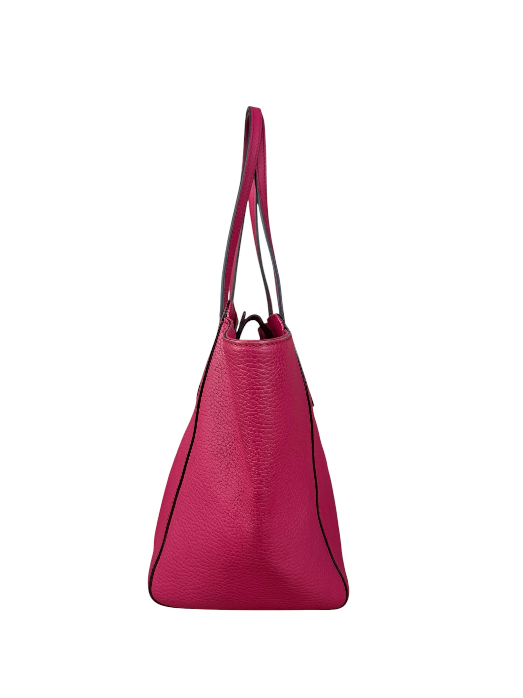 Gucci Pink Pebbled Leather Small Swing Tote