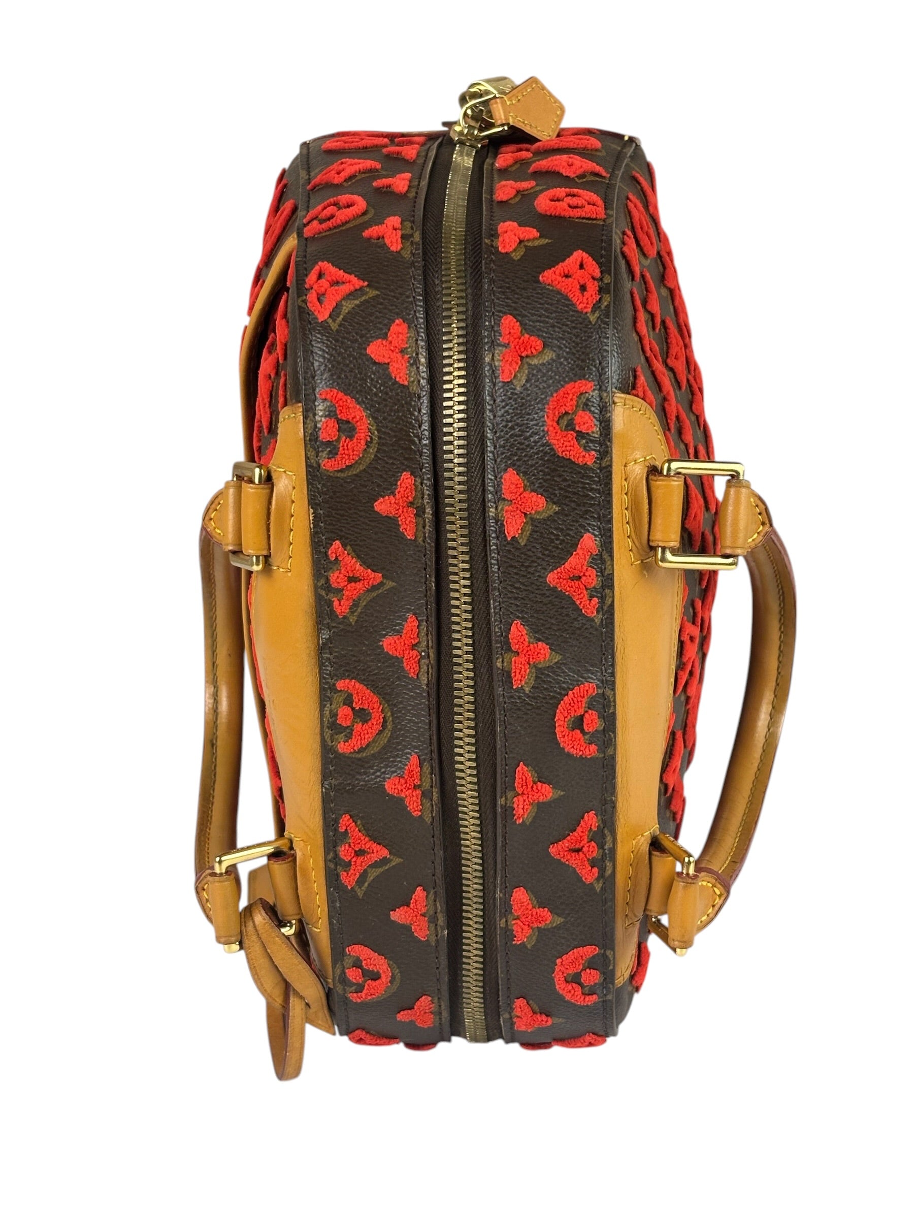 Louis Vuitton Red Tuffetage Cube Monogram Deauville