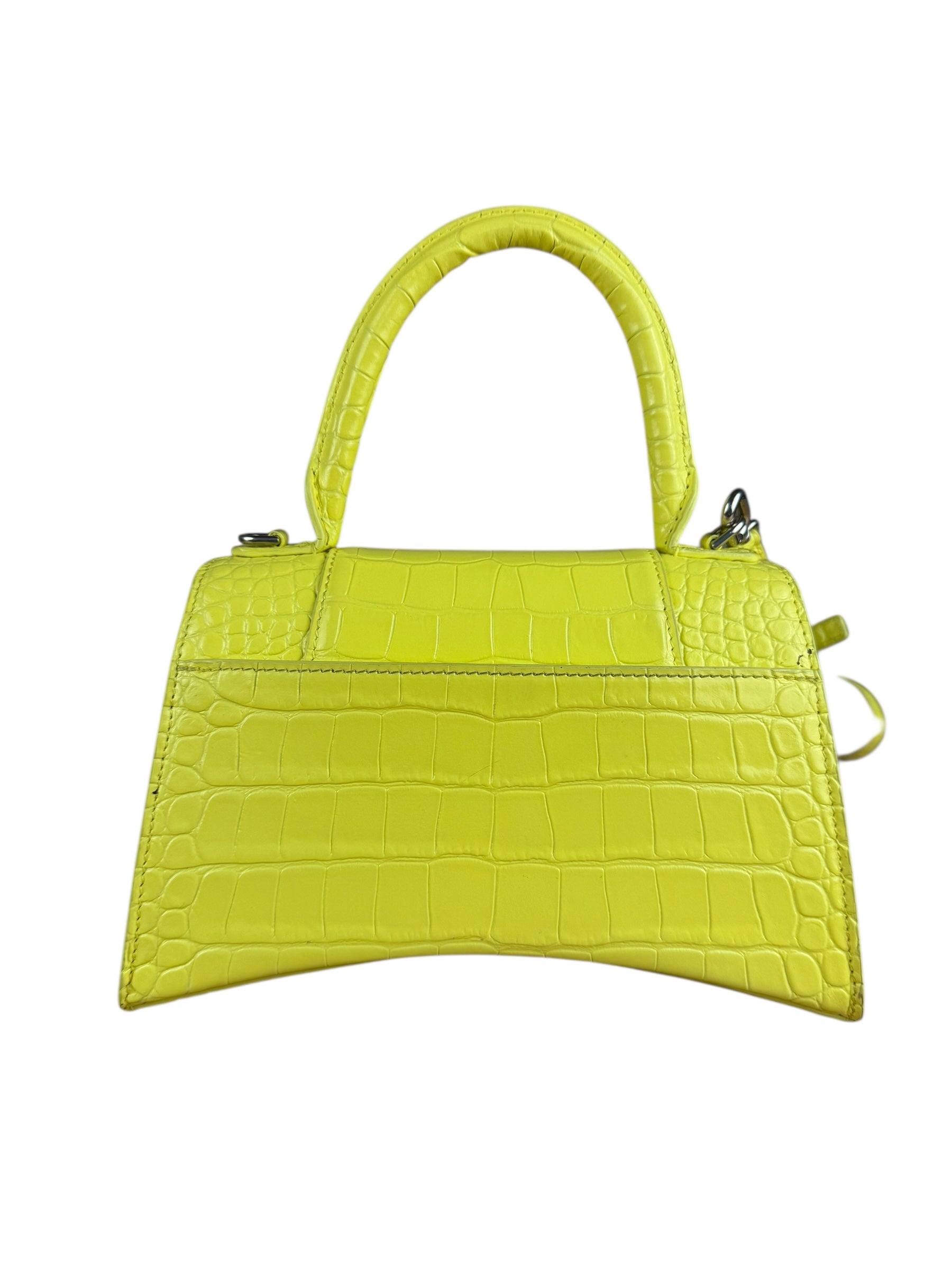 Balenciaga Small Yellow Croc Hourglass 2Way