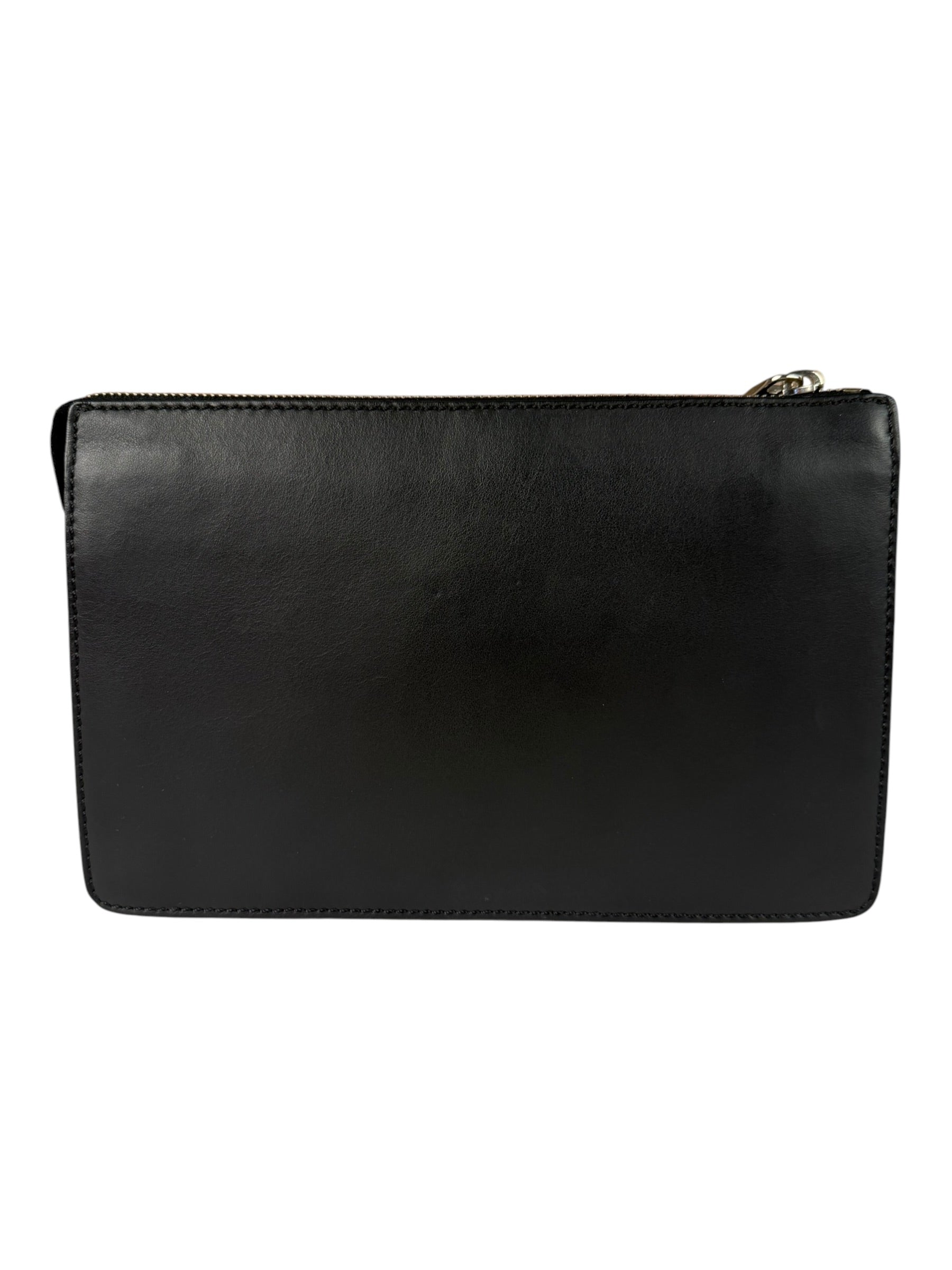 Fendi Black Leather Think Fendi Clutch