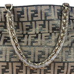 Fendi Vintage Gold Shimmer Zucca Shoulder Bag