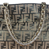 Fendi Vintage Gold Shimmer Zucca Shoulder Bag