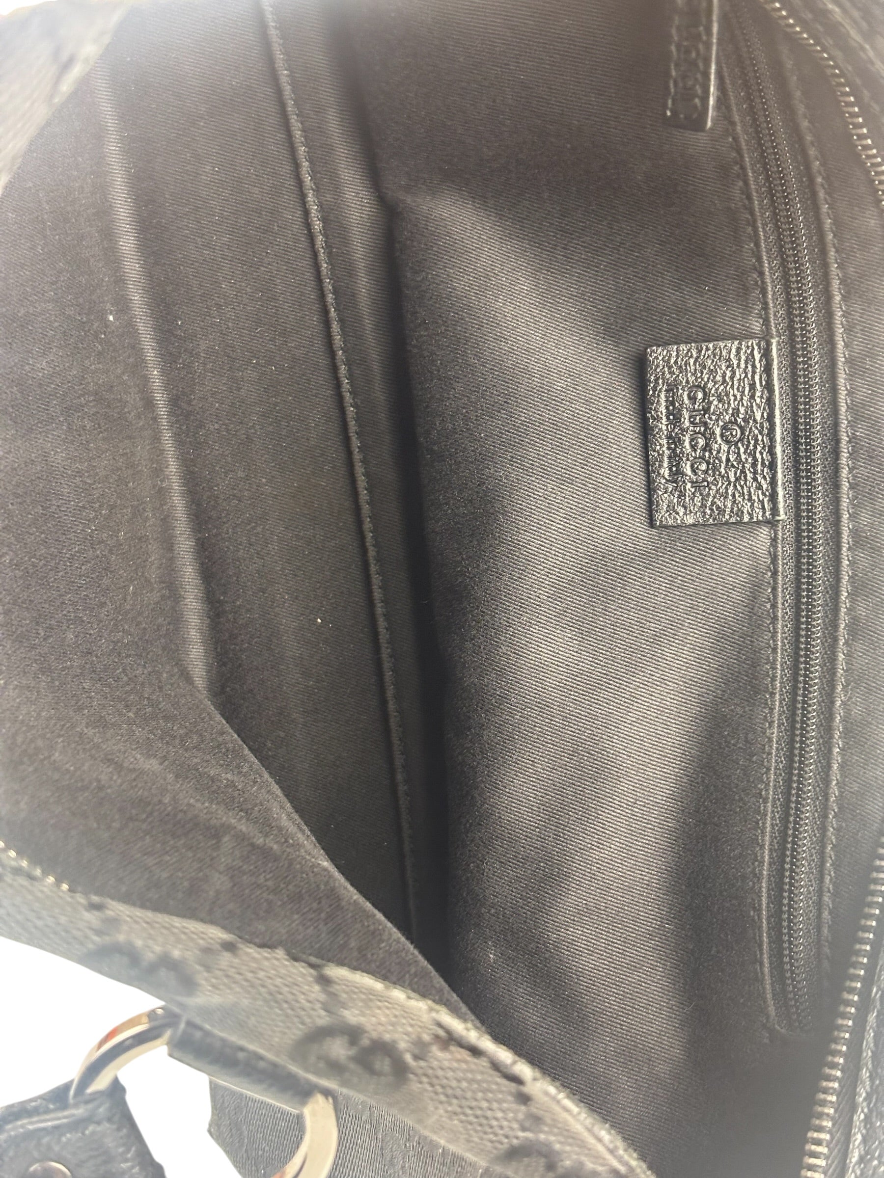Gucci Black GG Canvas Monogram Hand Bag