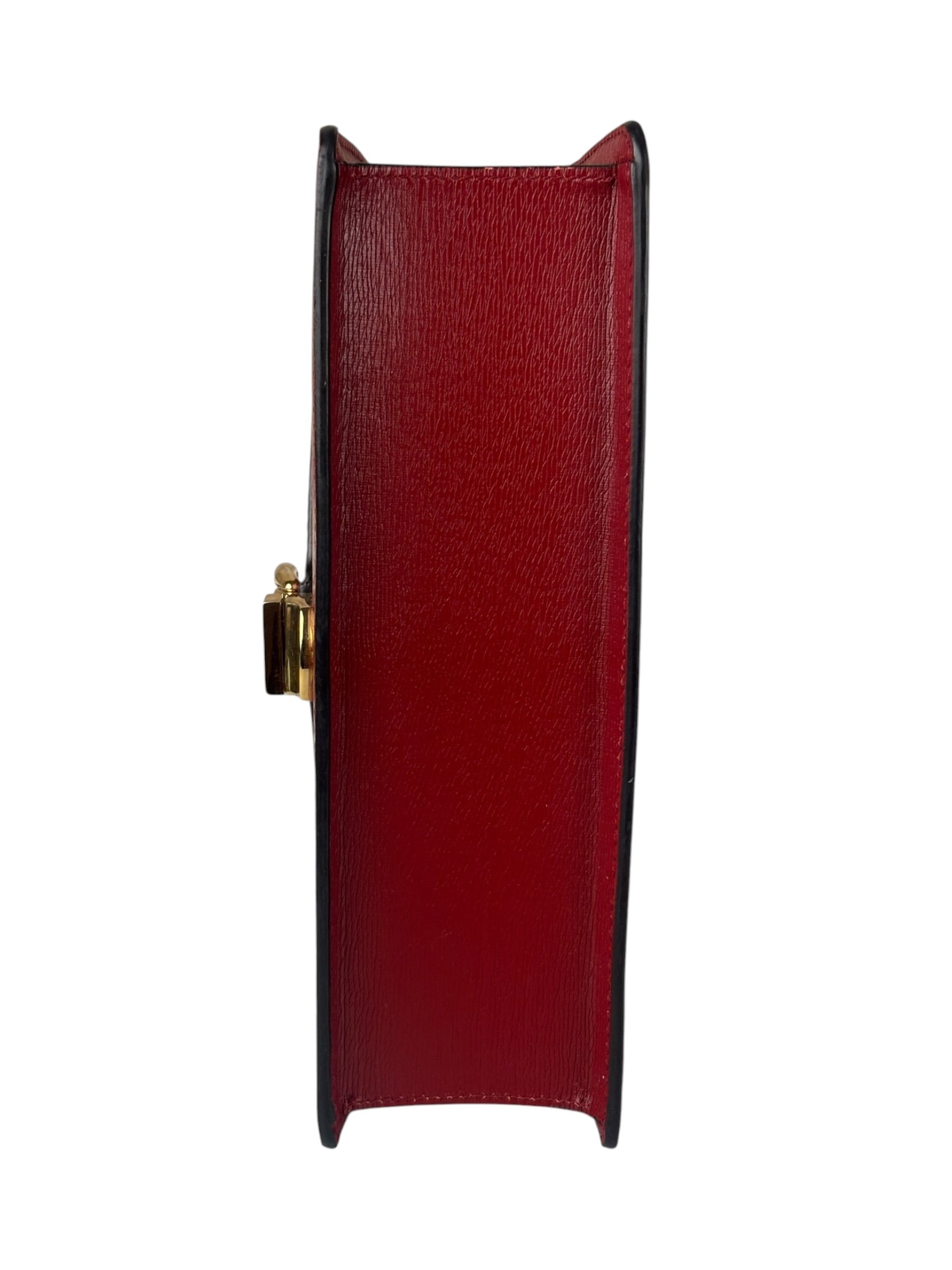 Gucci Red Leather Sylvie Chain Shoulder Bag