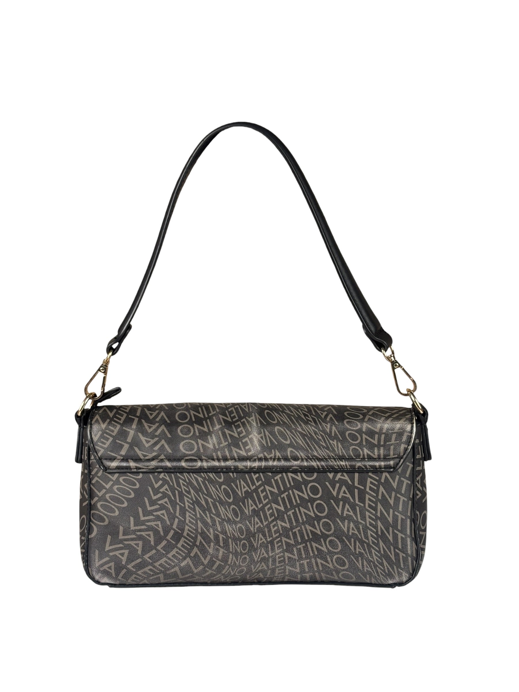 Valentino Black Leather Mario Spa Flap Bag