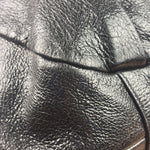 Prada Shiny Black Cervo Pleated Shoulder Bag