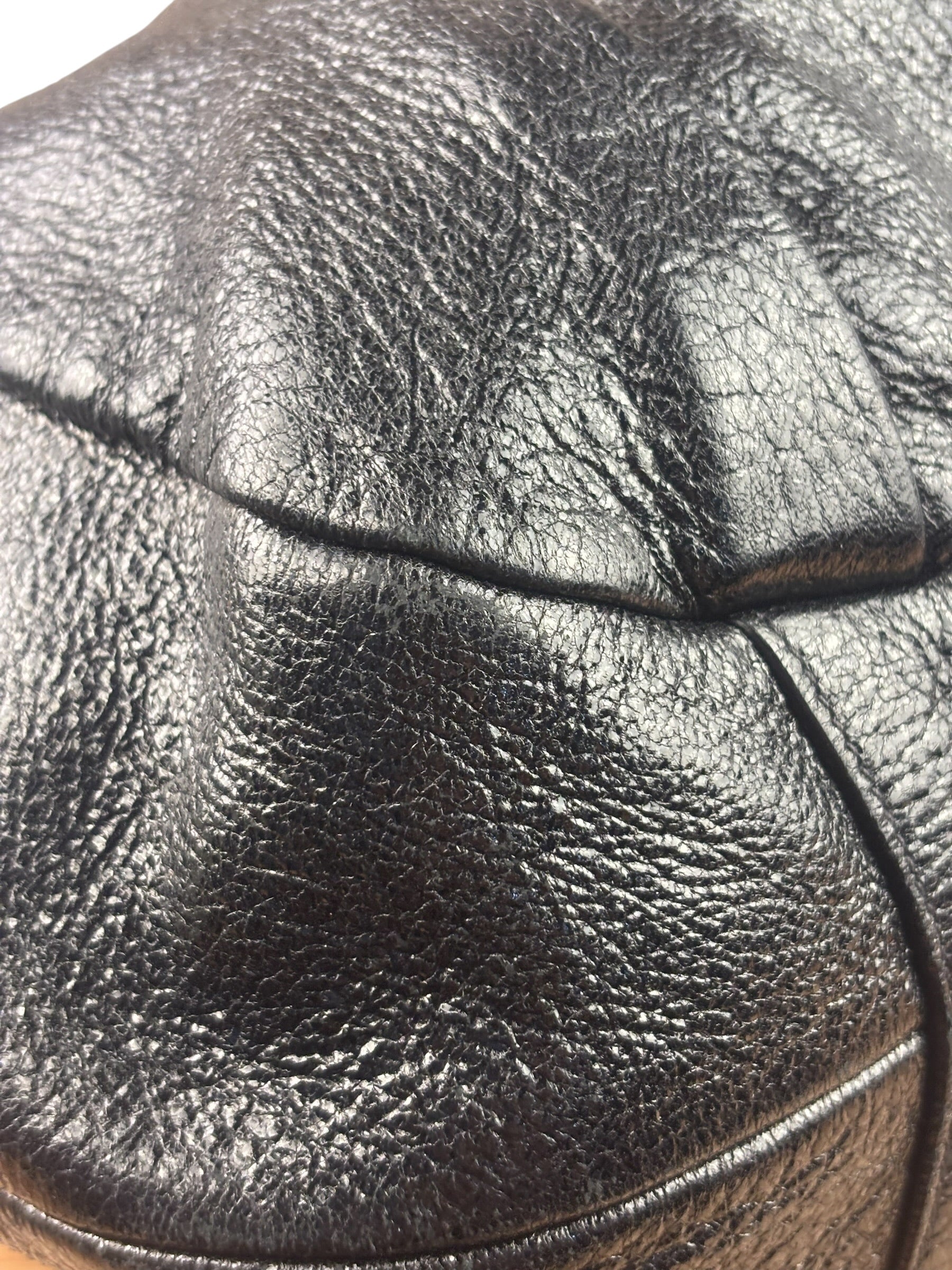 Prada Shiny Black Cervo Pleated Shoulder Bag