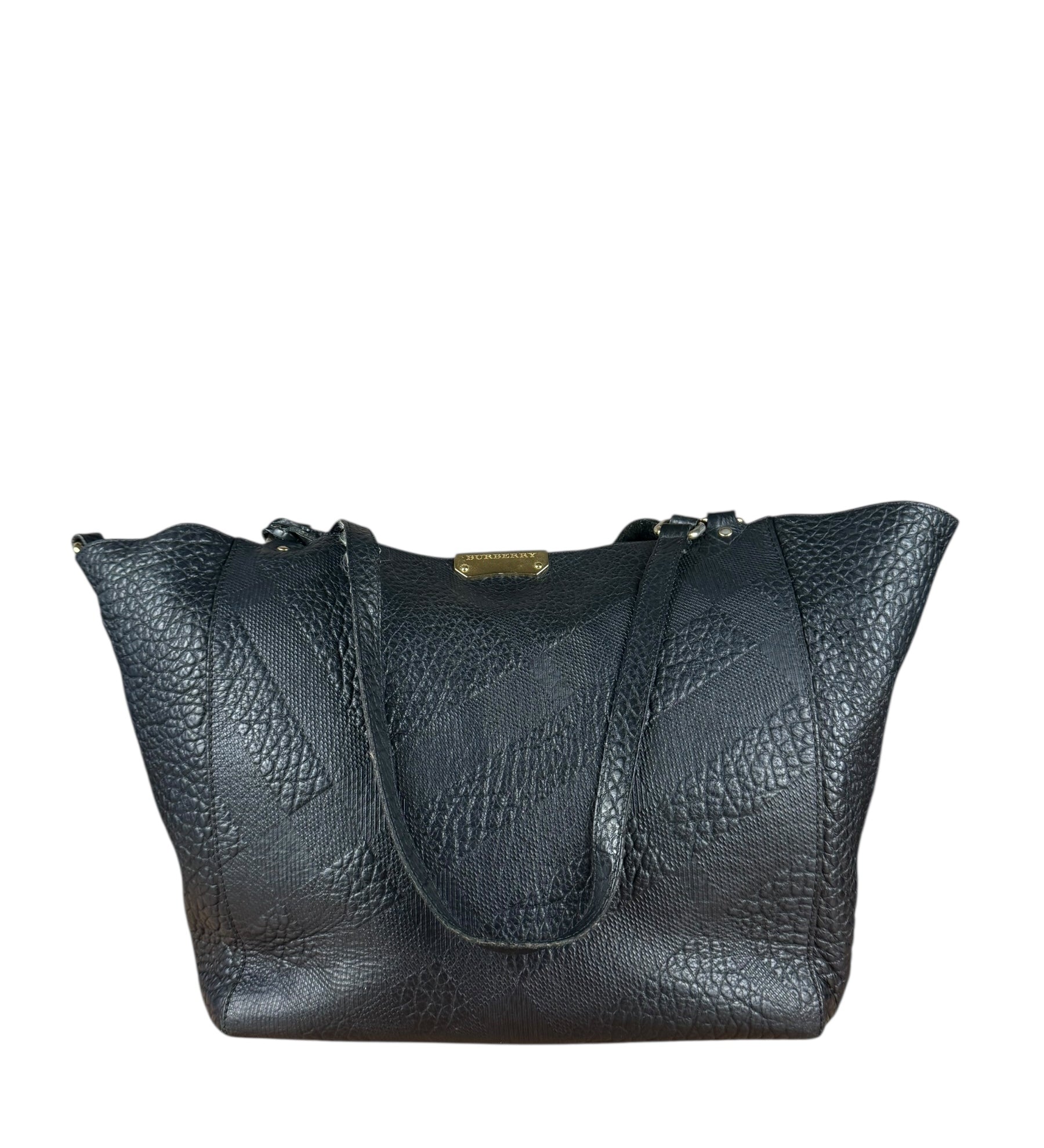 Burberry Black Pebbled Leather Shoulder Bag