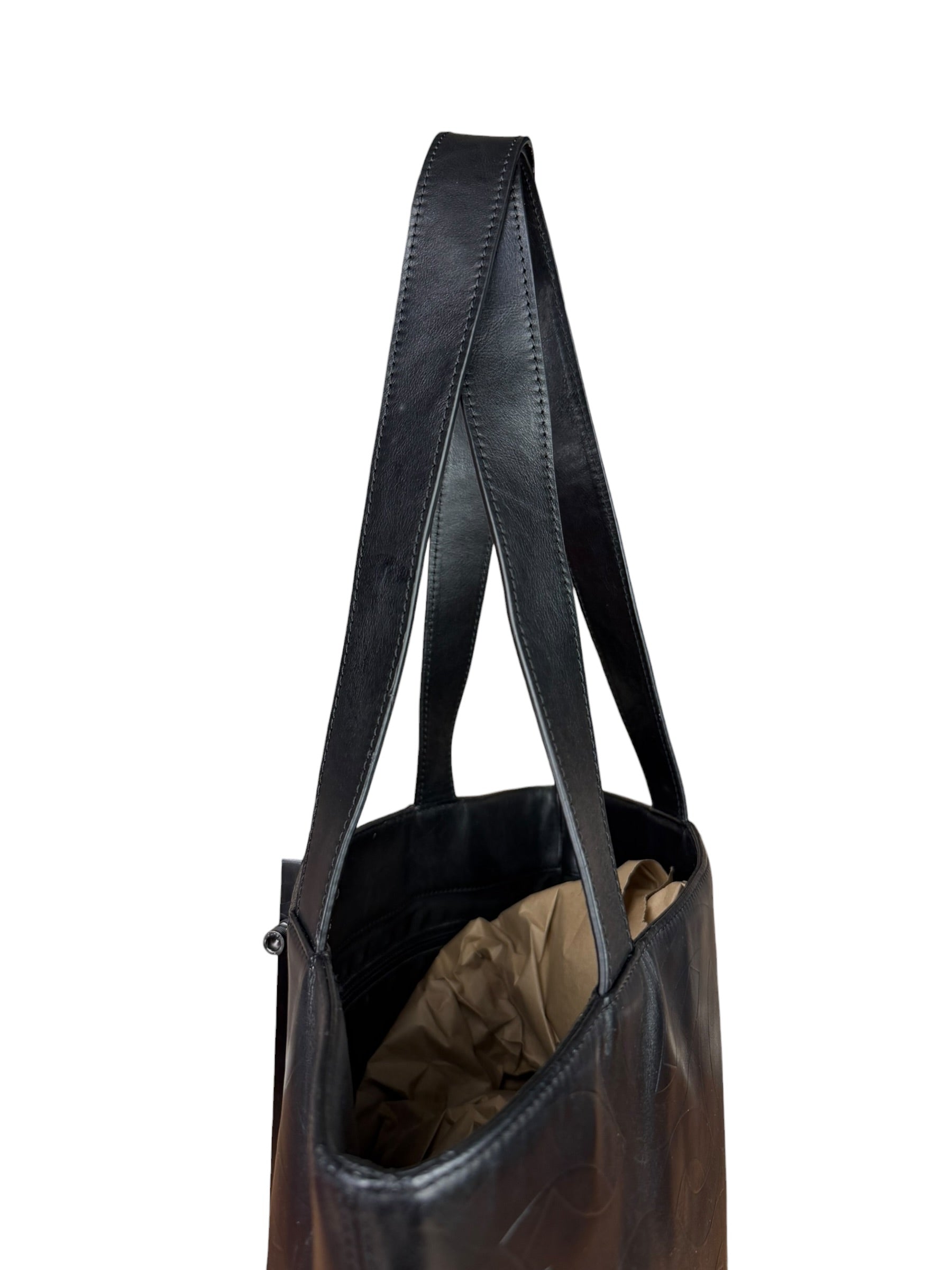 Chanel Black Lambskin CC Swirl Pattern Tote 2000