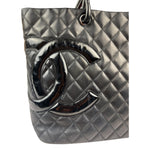 Chanel Black Quilted Leather Ligne Cambon Tote Mid 2000's