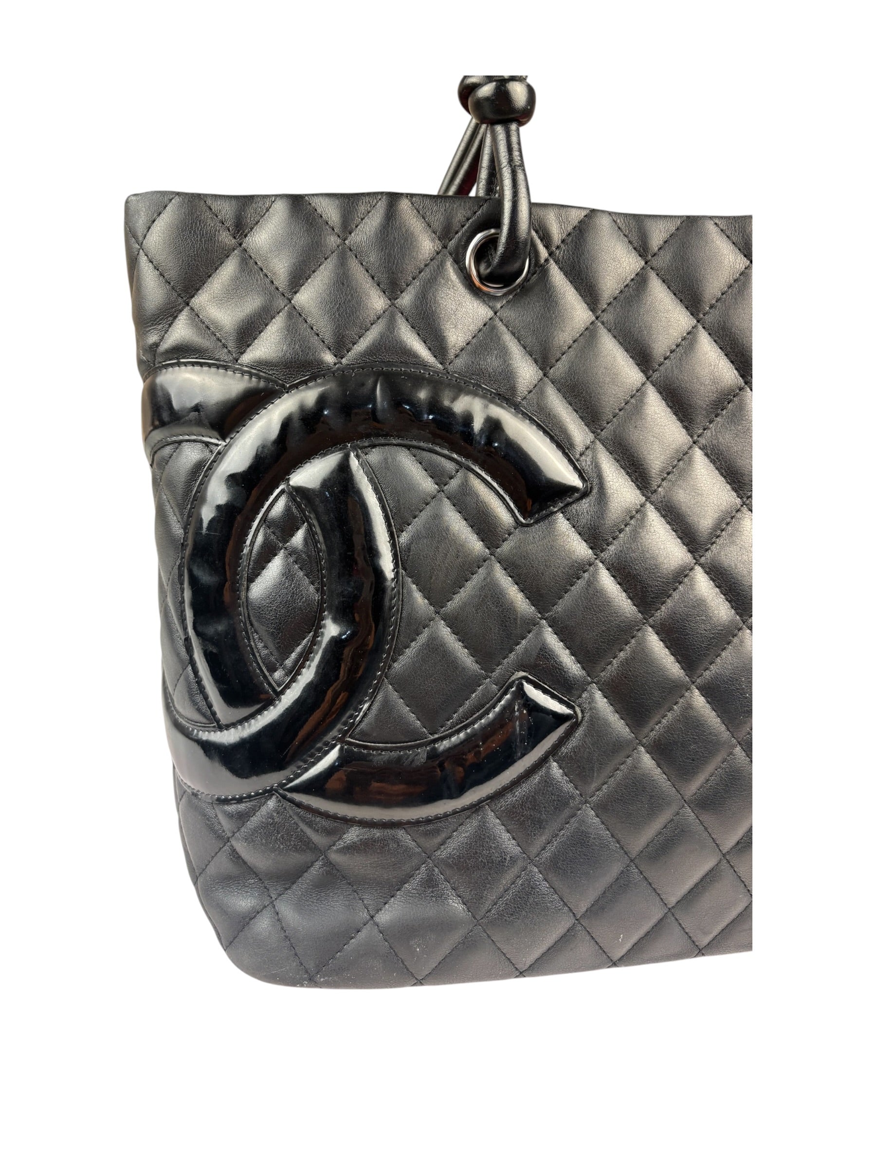 Chanel Black Quilted Leather Ligne Cambon Tote Mid 2000's