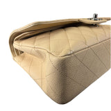 Chanel Beige Quilted Caviar Double Flap 2009