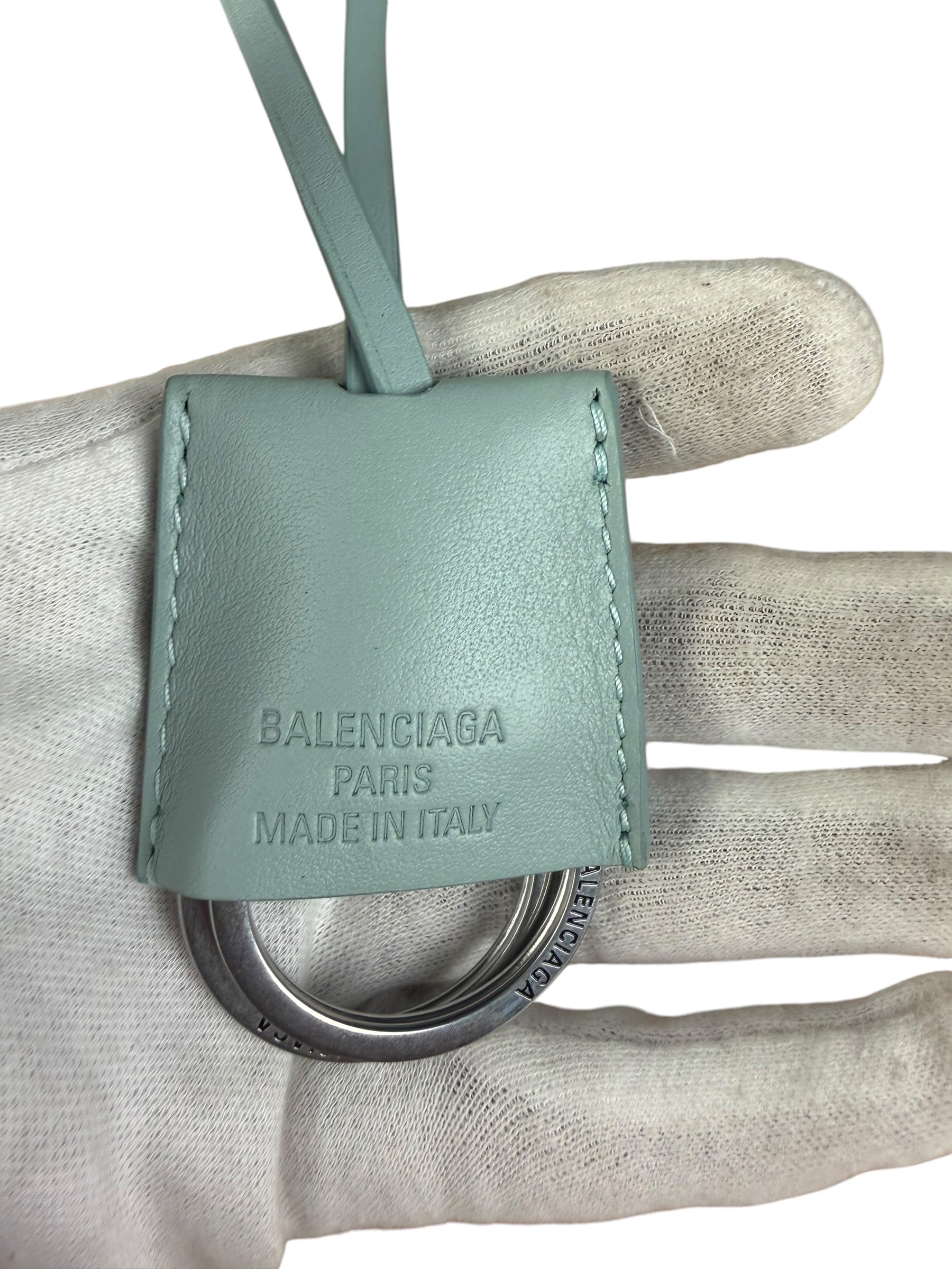 Balenciaga Blue Leather Mini Bel Air Carry All Two-Way Bag