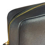 Coach Cosmetic Pouch Navy Blue Pebbled Leather