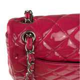 Chanel Hot Pink Large Patent Leather Double Flap Shoulder Bag 2014