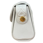 Chanel Vintage White Quilted Leather Flap Bag 1991