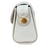 Chanel Vintage White Quilted Leather Flap Bag 1991