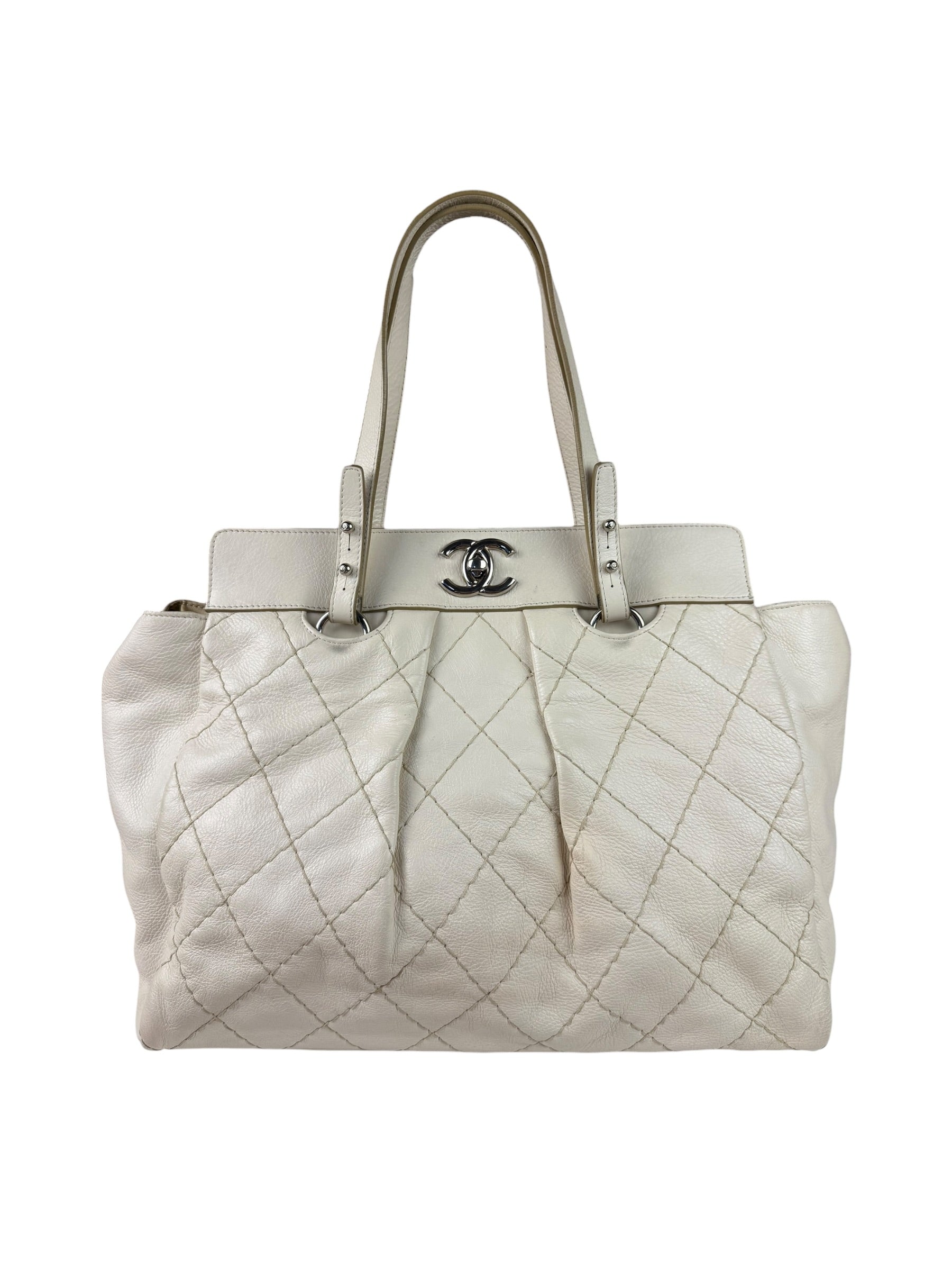 Chanel Beige Quilted Leather Tote 2009