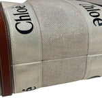 Chloé Canvas Beige/Brown Medium Woody Tote