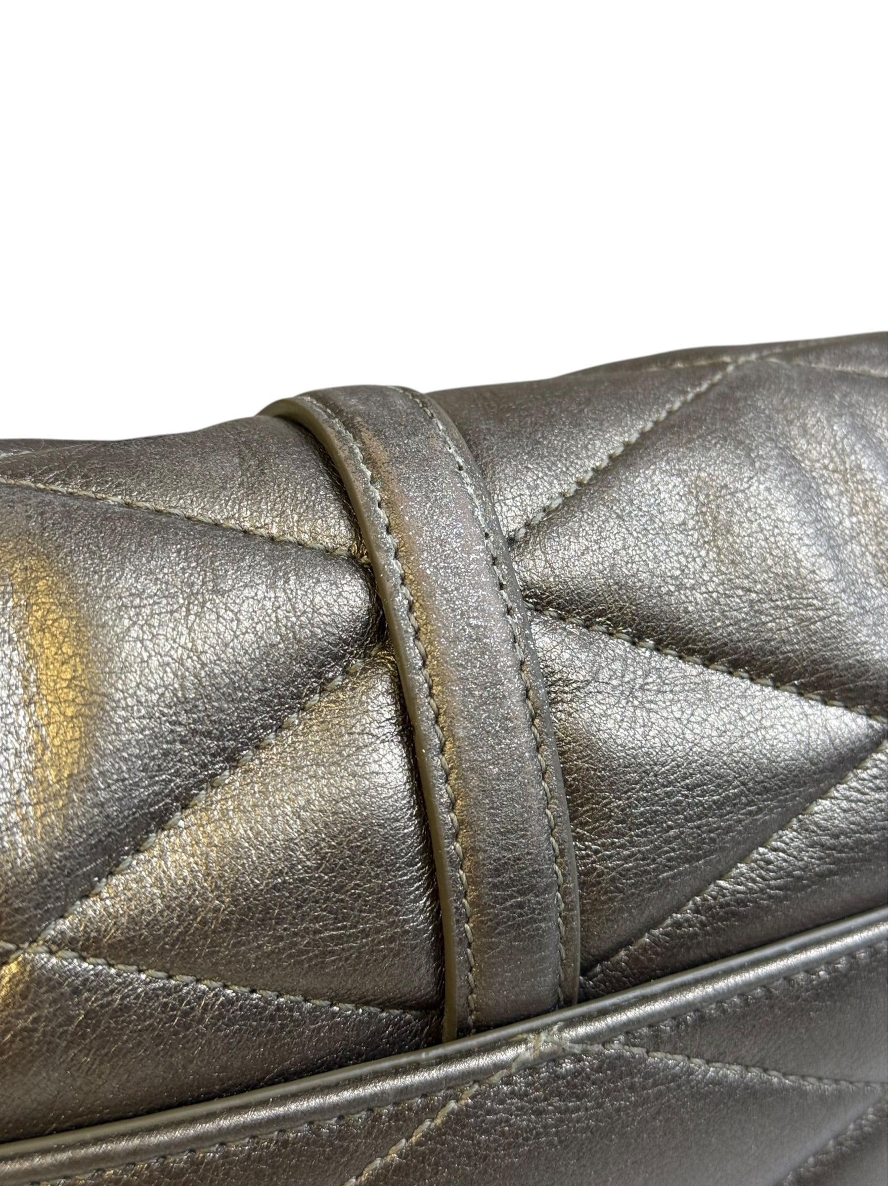 Saint Laurent Metallic Bronze Lambskin Quilted Le 57 Shoulder Bag