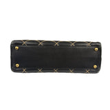 Chanel Black Quilted Leather Wild Stitch Bowler Bag 2003