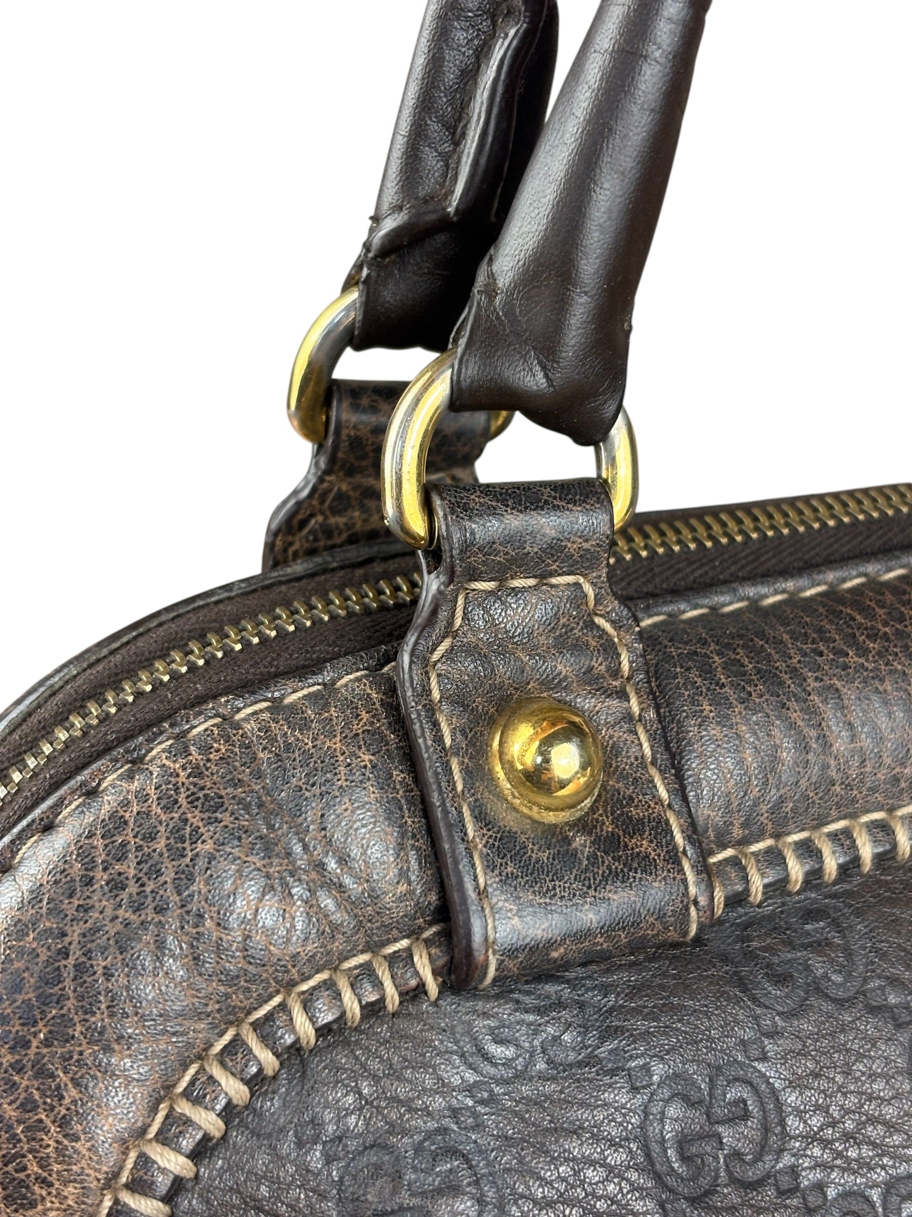 Gucci New Pelham Brown Leather Handbag