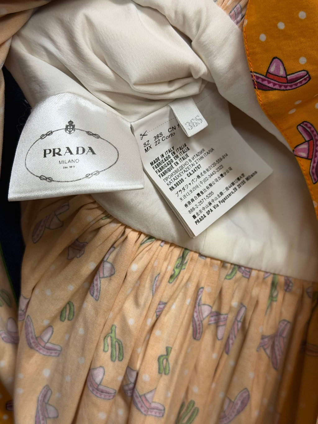 Prada SS 2017 Cactus Print Cotton Blend Zipper Dress
