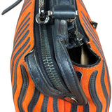 Fendi DotCom Click Striped Hypnotic Suede 2 Way