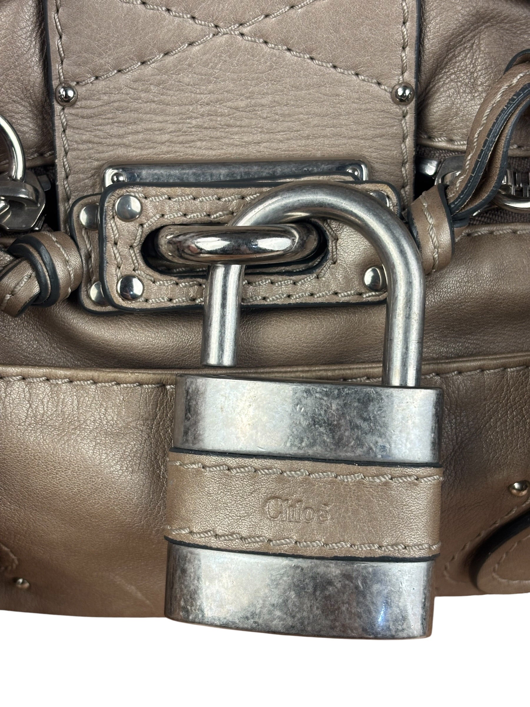 Chloe Vintage Metalic Gold Paddington Handbag