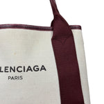 Balenciaga Canvas Maroon Cabas XS Tote Bag