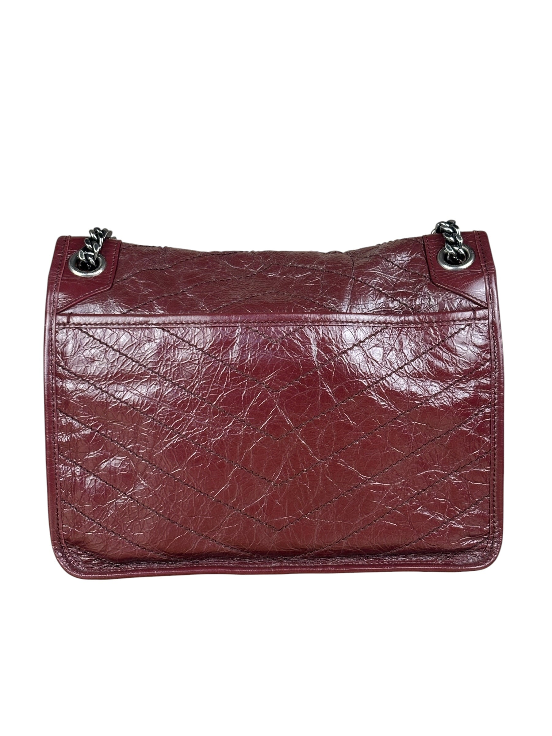 YSL Maroon Leather M Niki Shoulder Bag