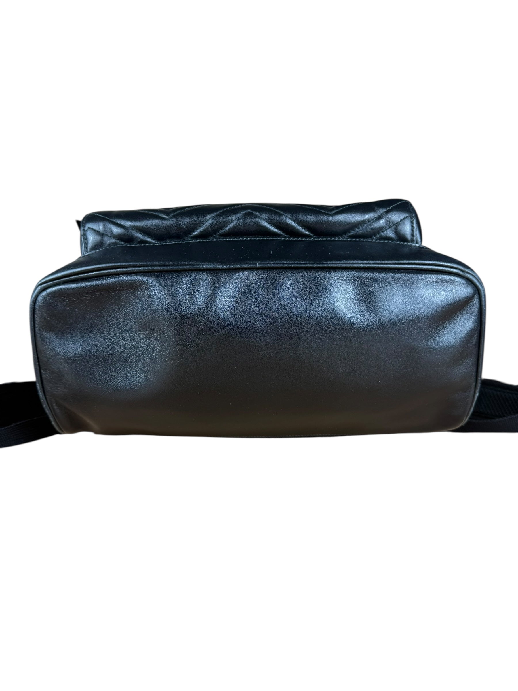 Gucci Black Chevron Leather Backpack