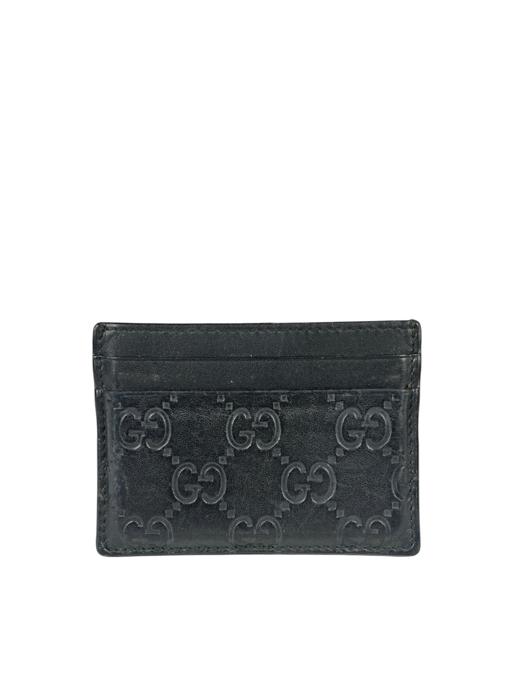 Gucci Black Leather GG Card Holder